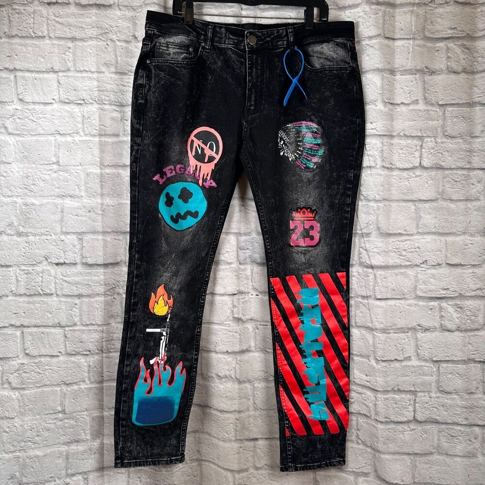 Cooper 9 Los Angeles Jeans Mens 38x32 Graffiti Realistic Legacy 2020 Collection